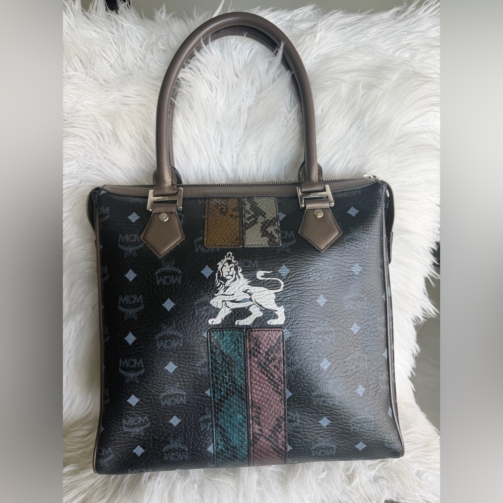 MCM Multicolor Lion Design Tote
